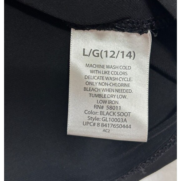 George Faux Wrap Blouse Womens L Black Twist Front Y2K Career Evening Out - Picture 6 of 9